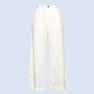 Myths ivory cropped wide leg pants